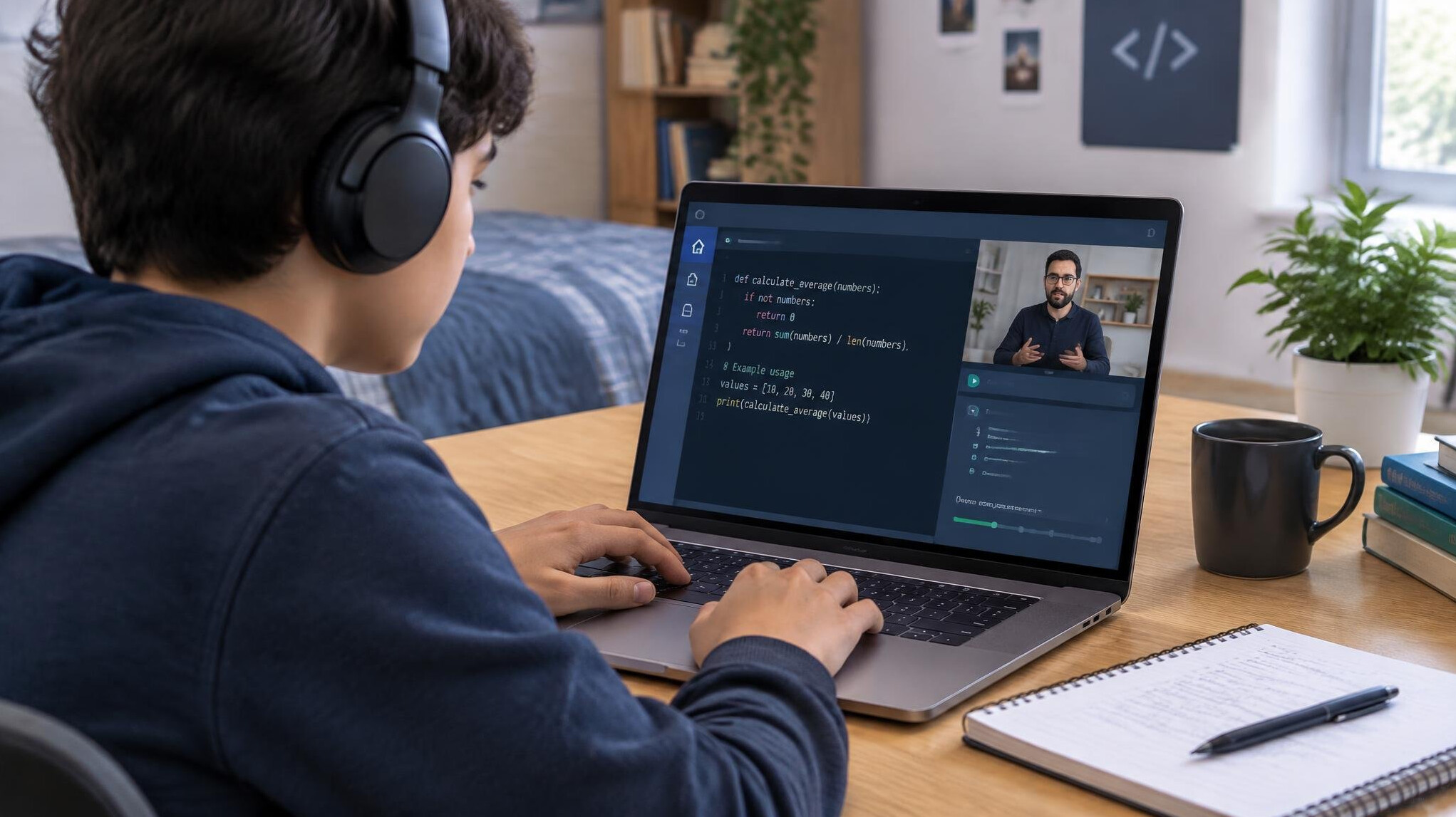 online course interface