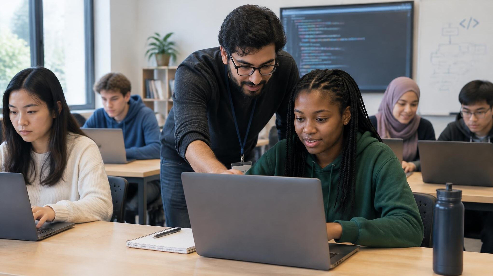 group of people in coding workshop